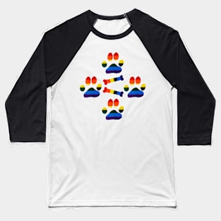 Rainbow Paws and Bones Baseball T-Shirt